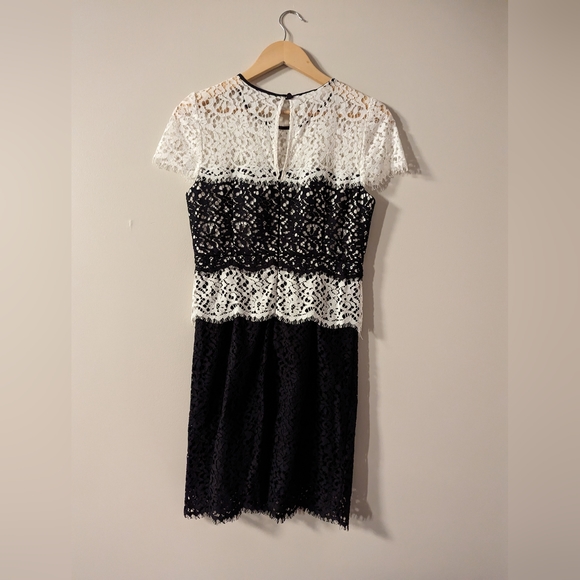 Milly Gabrielle Lace Black and White Dress, size 4 - Picture 4 of 5